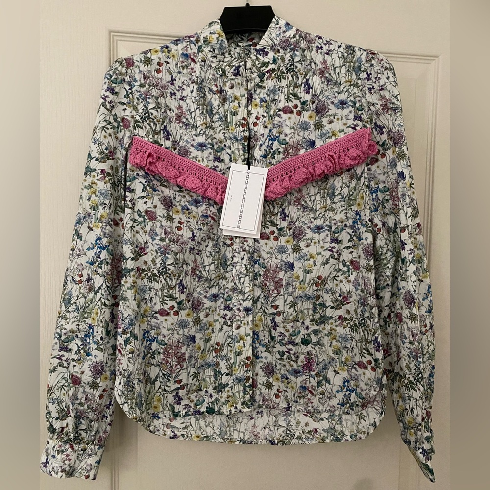 Michaela Buerger Floral Button Down Shirt cottagecore flowers garden lolita